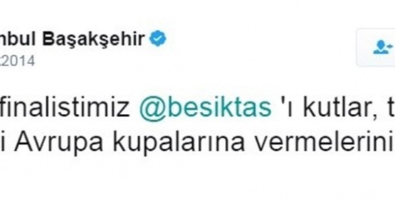Başakşehir’den Beşiktaş’a esprili tebrik