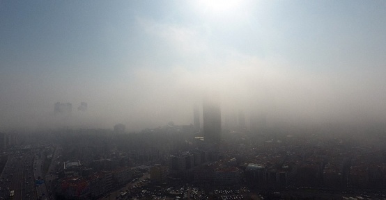 (Özel Haber) Sis altında kalan İstanbul drone ile havadan görüntülendi