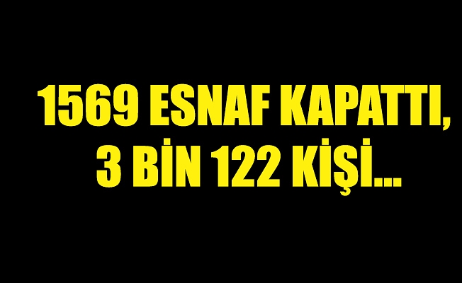 1569 ESNAF KAPATTI, 3 BİN 122 KİŞİ...