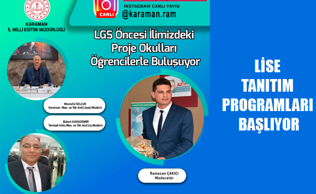 LİSE TANITIM PROGRAMLARI BAŞLIYOR