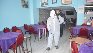 KAHVEHANELER VİRÜSE KARŞI DEZENFEKTE EDİLDİ...