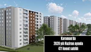 Karaman’da 2020 yılı Haziran ayında 471 konut satıldı