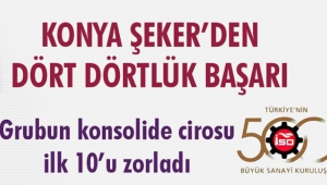 KONYA ŞEKER’DEN DÖRT DÖRTLÜK BAŞARI