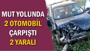 MUT YOLUNDA 2 OTOMOBİL ÇARPIŞTI 2 YARALI