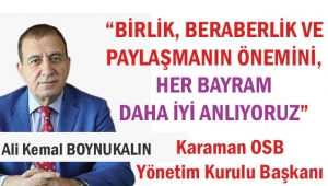 OSB YÖNETİM KURULU HALKIN BAYRAMINI KUTLADI