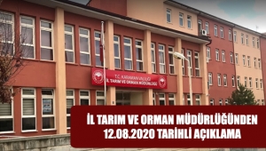 İl Tarım ve Orman Müdürlüğü Basın Duyurusu