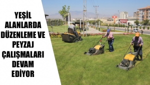 YEŞİL ALANLARDA DÜZENLEME VE PEYZAJ ÇALIŞMALARI DEVAM EDİYOR