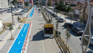RECEP TAYYİP ERDOĞAN CADDESİ’NE BİSİKLET YOLU