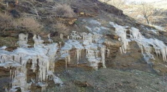 Nazilli'de şelale dondu