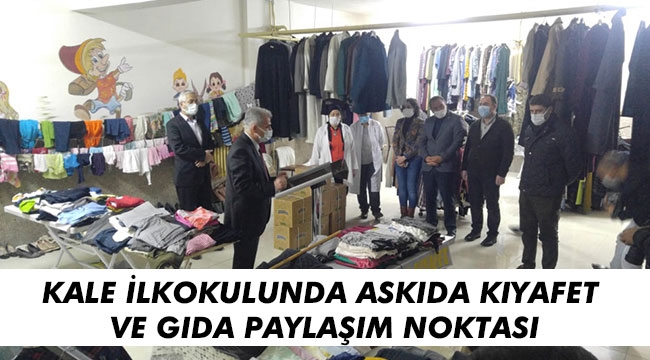 KALE İLKOKULUNDA ASKIDA KIYAFET VE GIDA PAYLAŞIM NOKTASI