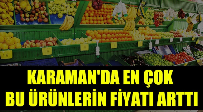 KARAMAN'DA EN ÇOK BU ÜRÜNLERİN FİYATI ARTTI
