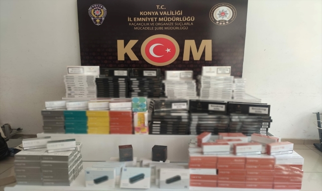 Konya'da kaçak tütün ve sigara operasyonunda bir şüpheli yakalandı