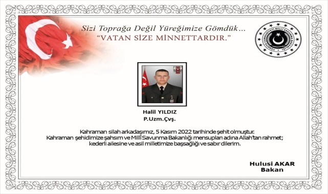 Pençe-Şimşek operasyonu bölgesinde bir asker şehit oldu