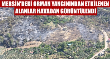 MERSİN'DEKİ ORMAN YANGININDAN ETKİLENEN ALANLAR HAVADAN GÖRÜNTÜLENDİ