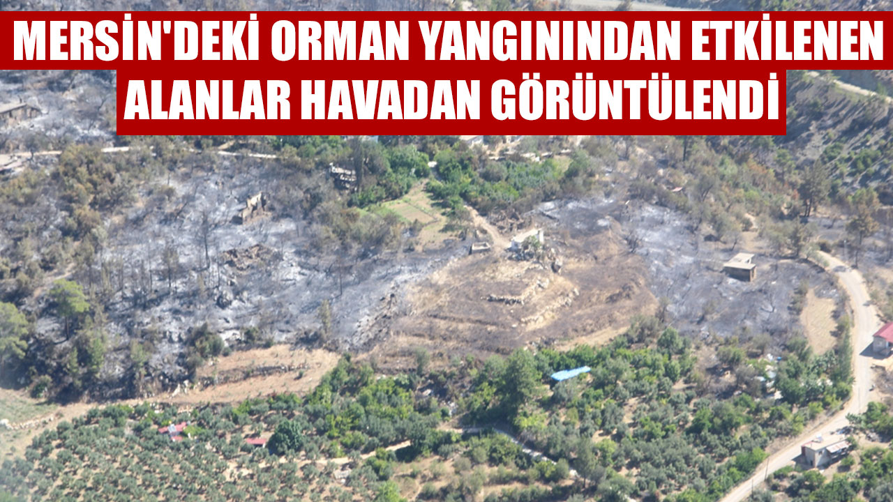 MERSİN'DEKİ ORMAN YANGININDAN ETKİLENEN ALANLAR HAVADAN GÖRÜNTÜLENDİ