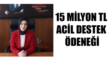 15 MİLYON TL ACİL DESTEK ÖDENEĞİ