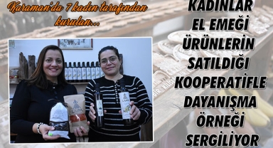 Kadınlar el emeği ürünlerin satıldığı kooperatifle dayanışma örneği sergiliyor...Karaman'da 7 kadın tarafından kurulan