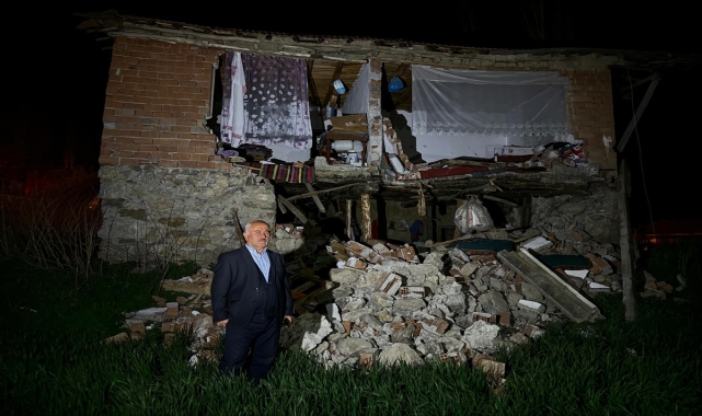 Kadışehri'nin Yelten köyünde deprem nedeniyle bazı evler zarar gördü