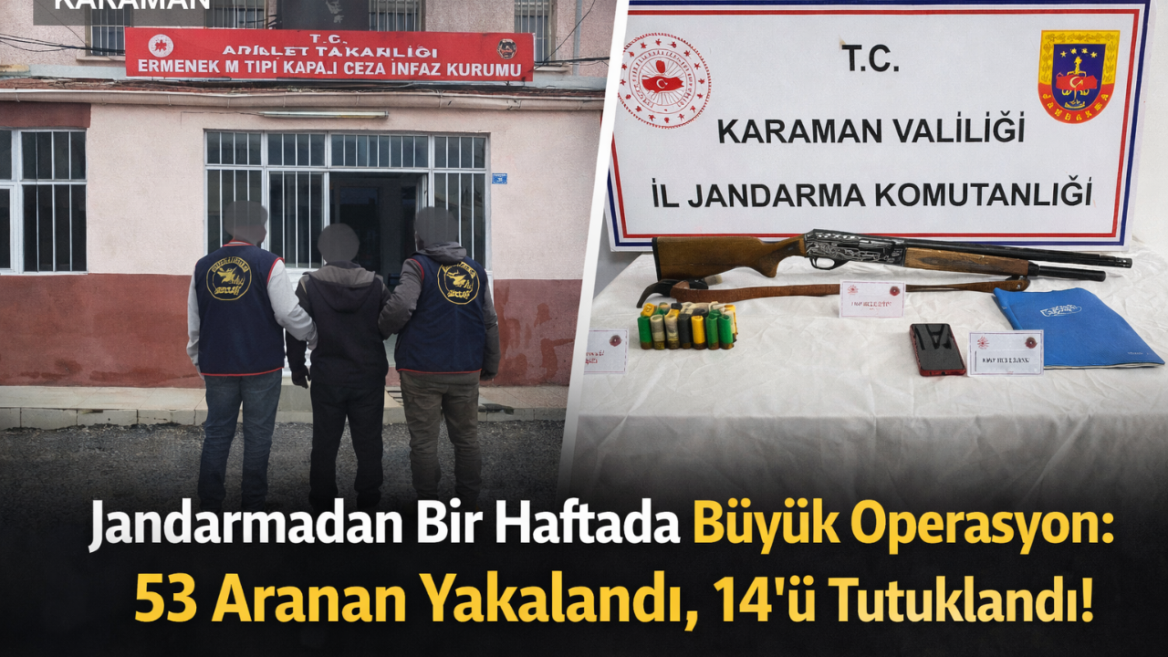 Jandarmadan Bir Haftada Büyük Operasyon: 53 Aranan Yakalandı, 14'ü Tutuklandı!