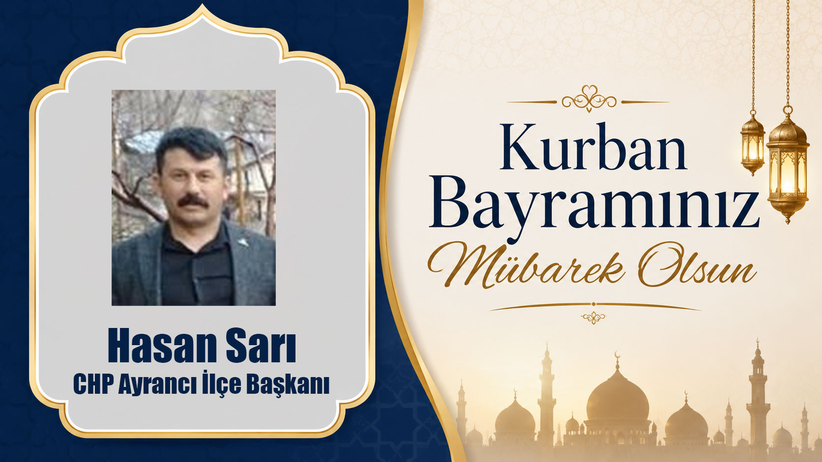 CHP Ayrancı İlçe Başkanı Hasan Sarı’dan Kurban Bayramı Mesajı: “Demokrasiye ve Milli İradeye Sahip Çıkma Bayramı Olsun”