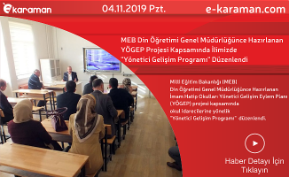 MEB Din Öğretimi Genel Müdürlüğünce Hazırlanan YÖGEP Projesi Kapsamında İlimizde 